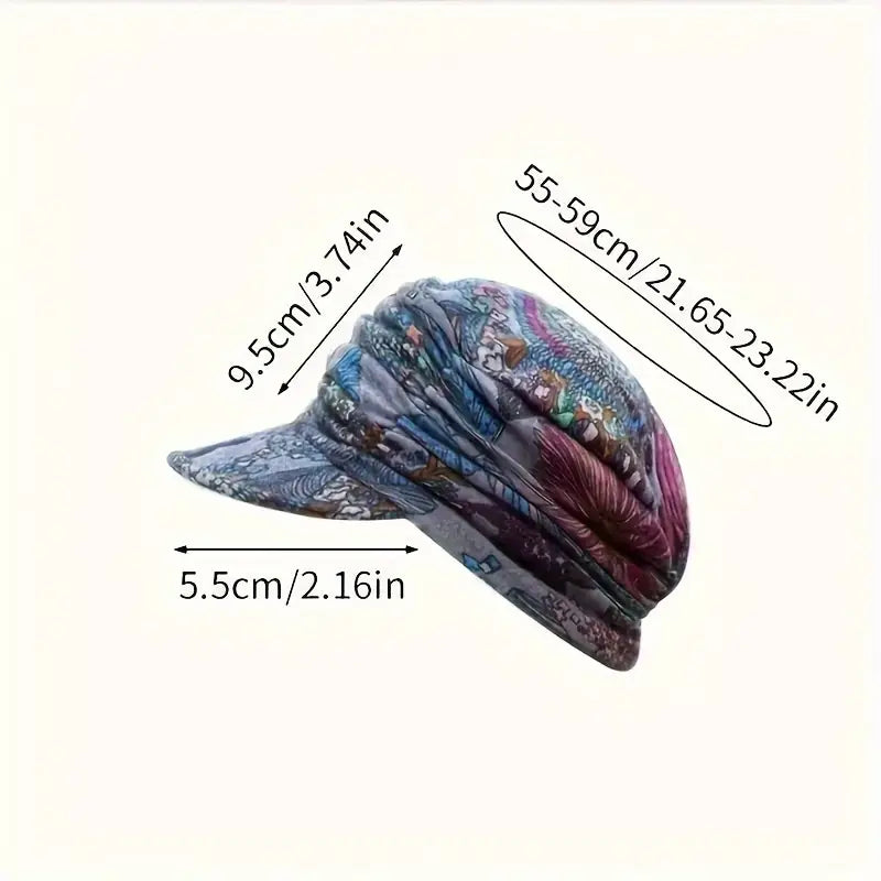 Chapeau turban femme élégant imprimé floral – Casquette bohème chic pour été et mi-saison