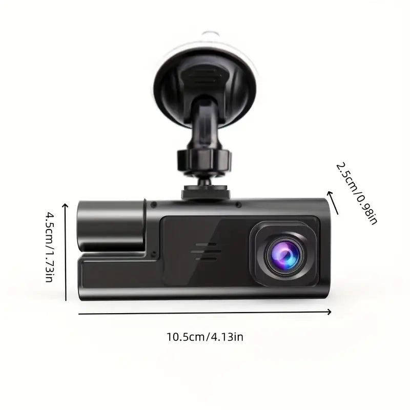 Dashcam Voiture HD 1080p – Caméra Embarquée avec Vision Nocturne et Support Ventouse