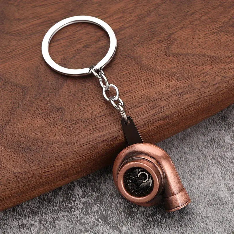 Porte-clés turbo voiture en métal – Breloque mécanique sportive pour homme