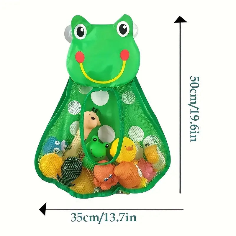 Filet de Rangement Jouets Bain Bébé – Pochette Murale Animaux (Grenouille, Panda, Canard, Tigre)