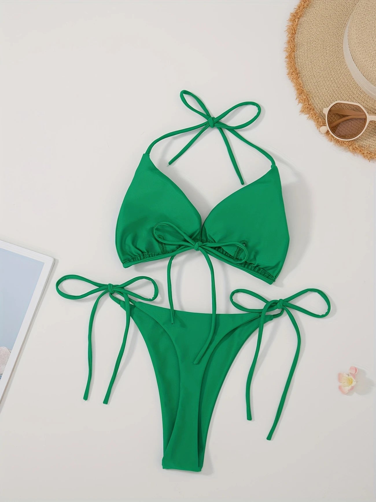 Bikini Femme 2 Pièces à Nouer – Maillot de Bain Triangle Dos Nu, Style Plage & Été Séduisant