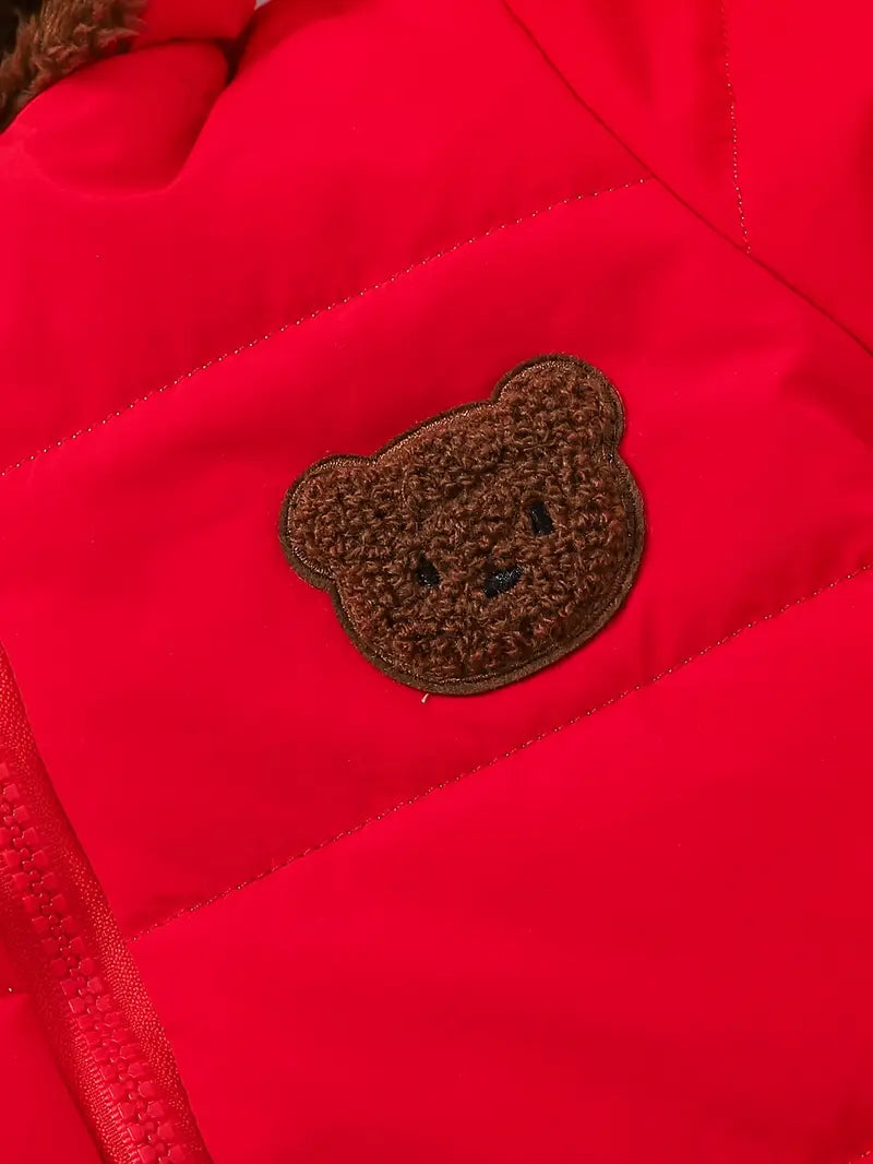 Combinaison Body Bébé Hiver Vert avec Capuche Ours – Chaud et Confortable