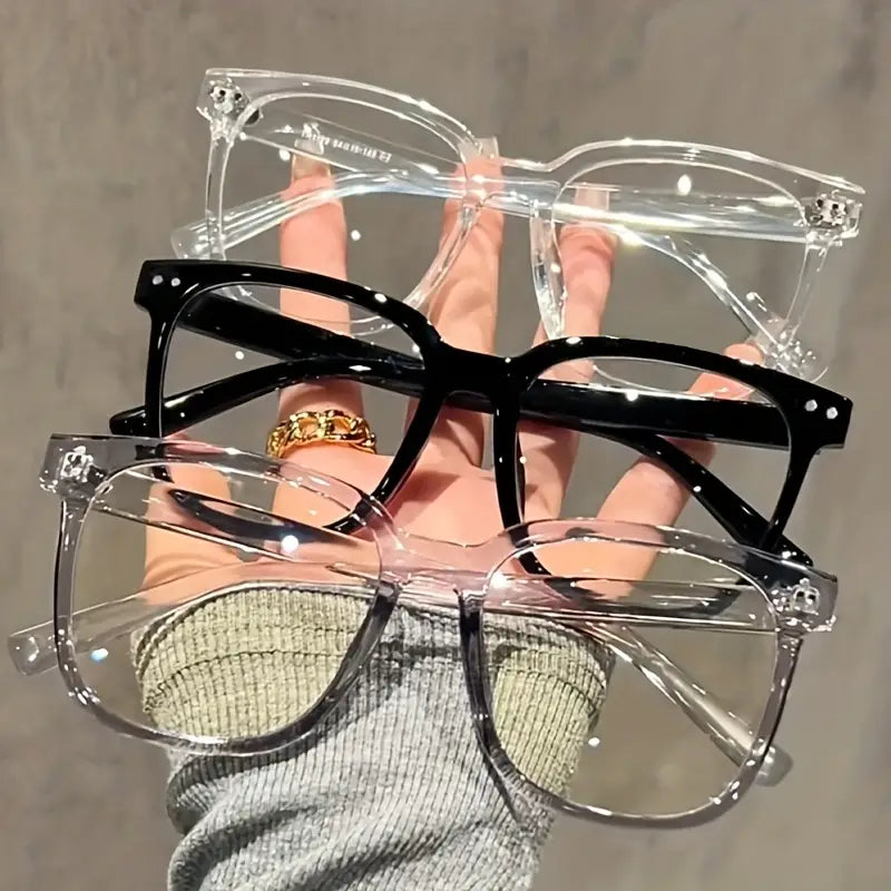 Lunettes homme mode – Montures carrées transparentes et noires au style rétro chic