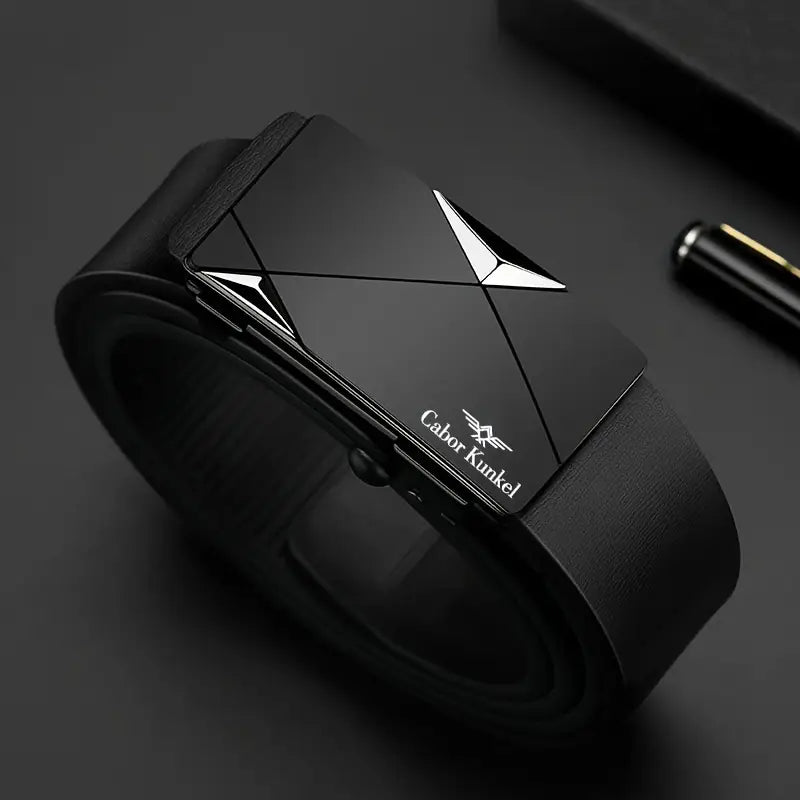 Ceinture homme en cuir avec boucle automatique élégante – Accessoire mode raffiné et durable