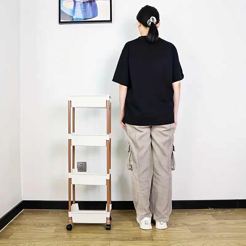 Étagère de rangement mobile à roulettes – Chariot modulable en plastique pour livres, fournitures et jouets