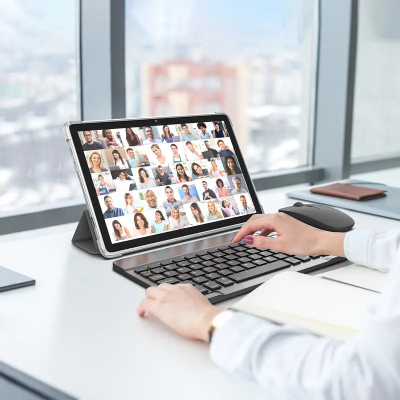 Clavier Sans Fil Compact + Souris USB – Kit Ergonomique pour Tablette, PC et Télétravail