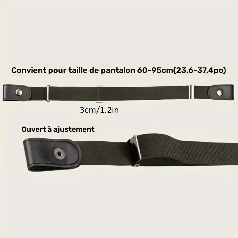 Ceinture élastique femme sans boucle – Ceinture ajustable marron pratique et confortable pour jeans et pantalons