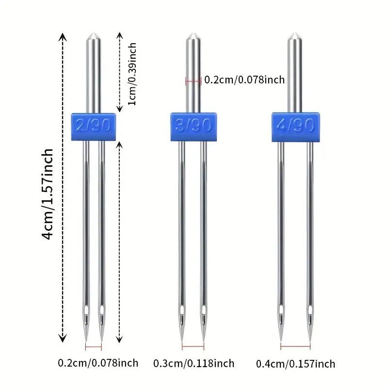 Aiguilles Jumelées pour Machine à Coudre – Lot d’Aiguilles Doubles Universelles pour Couture Créative et Ourlets Parfaits