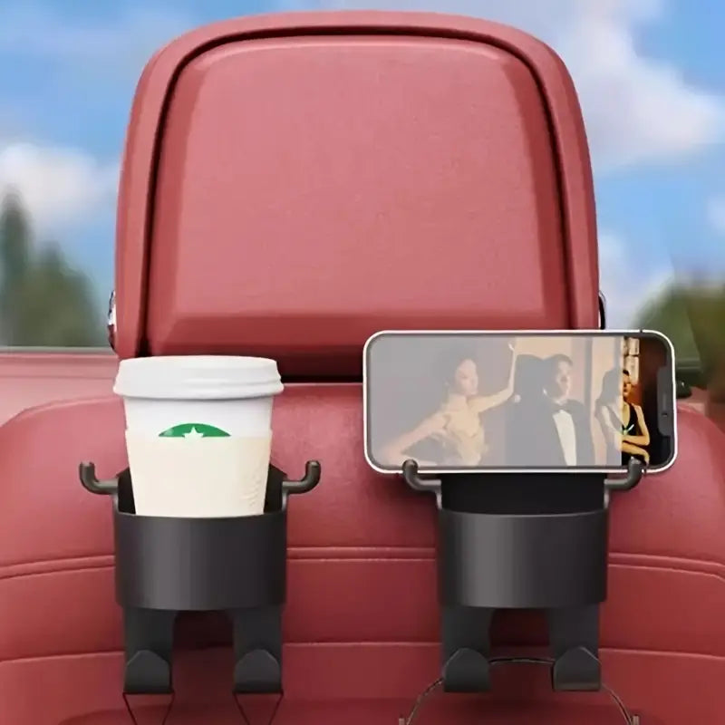 Porte-gobelet et crochet de siège voiture – Organisateur pratique pour boissons, sacs et accessoires