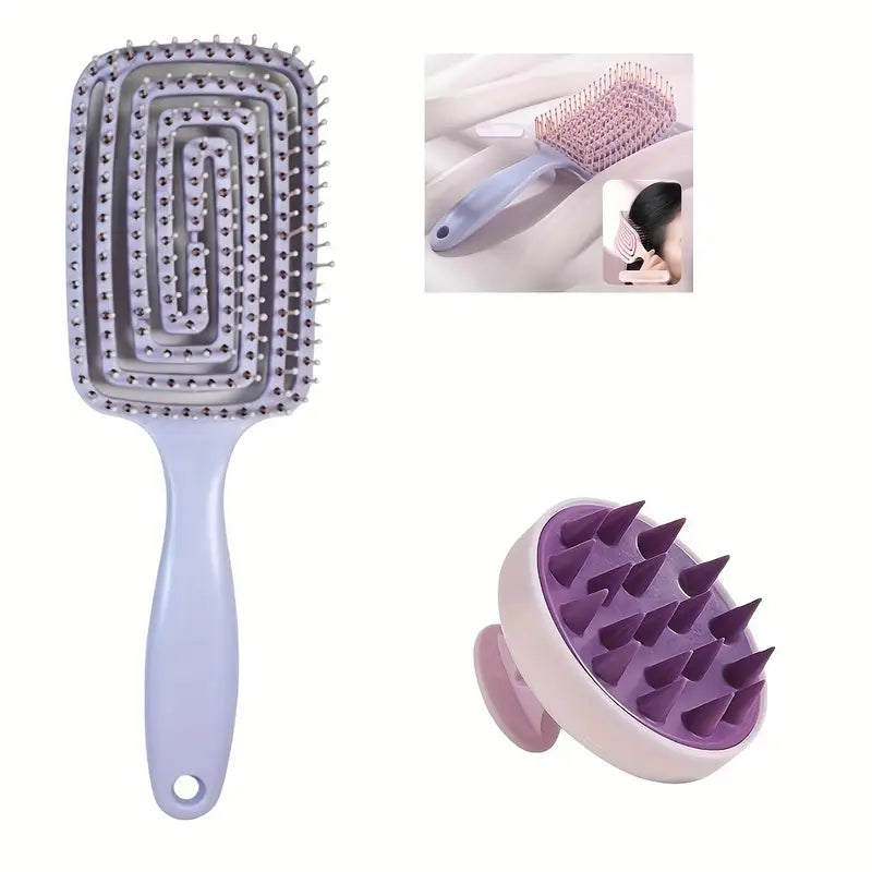 Brosse de Massage Cuir Chevelu en Silicone – Stimule la Circulation, Réduit le Stress & Favorise la Pousse des Cheveux