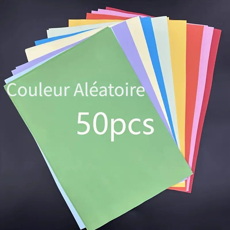 Papier Origami Coloré 50 Feuilles – Papier Pliage Multicolore pour Origami, Scrapbooking et Loisirs Créatifs