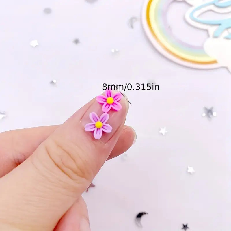 Décorations Fleurs 3D pour Nail Art – Lot de Fleurs Multicolores en Résine pour Manucure Créative