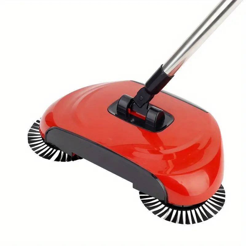 Balai Mécanique Rotatif 360° Sans Électricité – Ramasse-Poussière et Débris avec Brosse Intégrée
