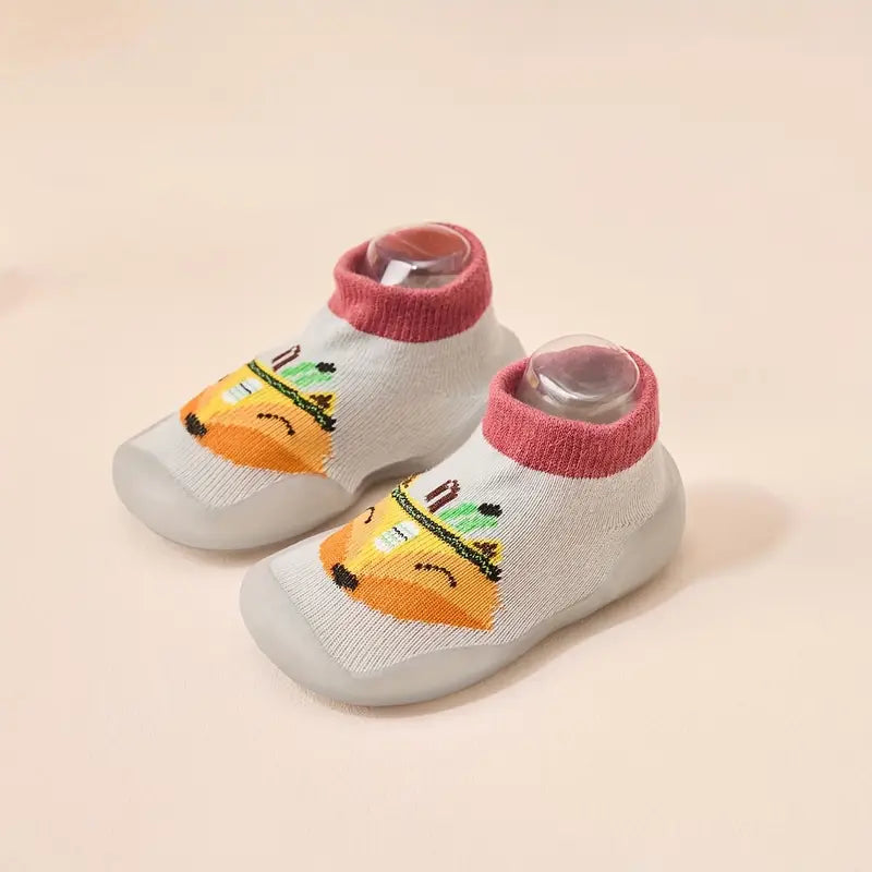 Chaussures bébé garçon souples motif lion – Chaussons premiers pas antidérapants en maille respirante