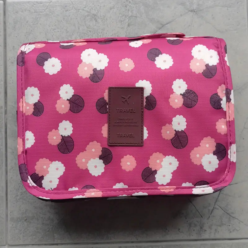 Trousse de maquillage voyage motifs smiley et cœurs Pochette cosmétique imperméable et joyeuse