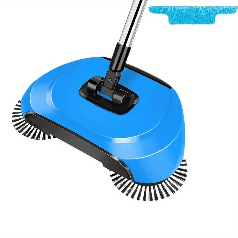 Balai Mécanique Rotatif 360° Sans Électricité – Ramasse-Poussière et Débris avec Brosse Intégrée