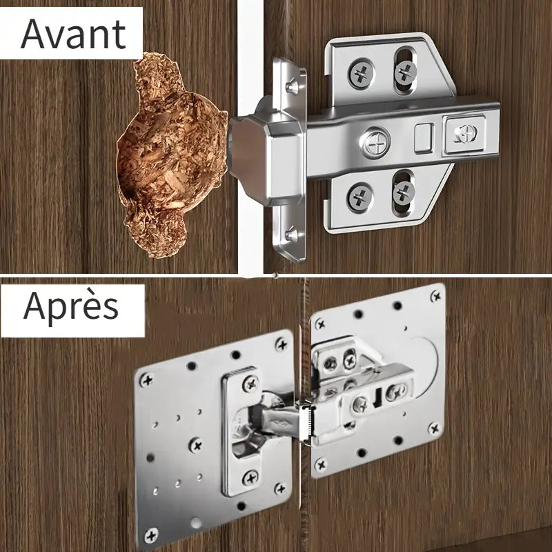 Charnière Invisible Réglable pour Porte et Meuble – Quincaillerie Robuste pour Armoire, Cuisine et Fenêtre