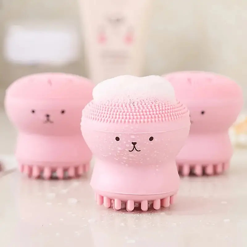 Brosse Nettoyante Visage en Silicone – Design Mignon Ourson, Exfoliante & Douce pour Tous Types de Peau