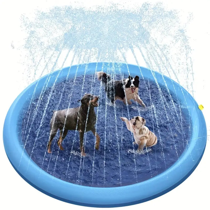 Tapis de Jeu d’Eau pour Enfants Fontaine Splash Gonflable Extérieure, Idéal Jardin & Été