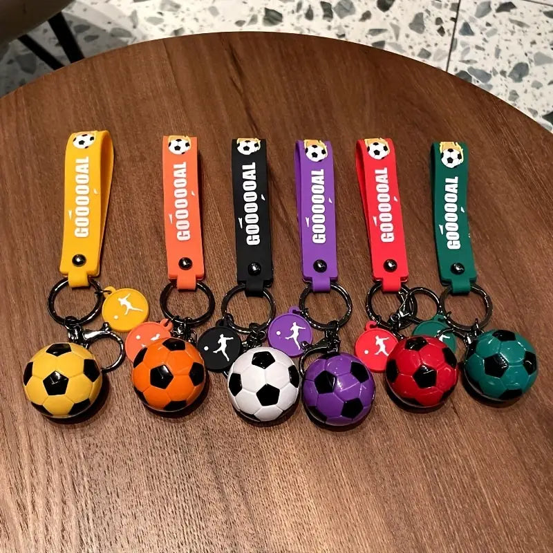 Porte-clés ballon de foot coloré – Accessoire tendance homme | Breloque football avec sangle GOOOOAL