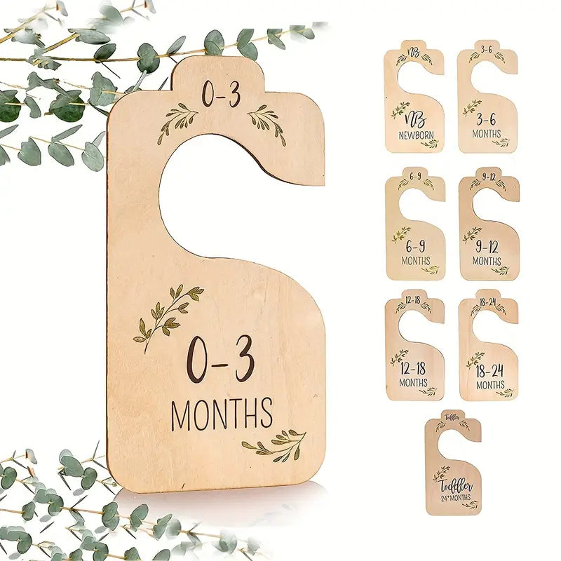Séparateurs de Penderie Bébé en Bois – Organisateurs de Vêtements par Âge de 0 à 24 Mois
