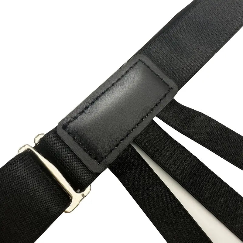 Bretelles homme noires ajustables – Bretelles élastiques à pinces renforcées, style élégant et maintien parfait