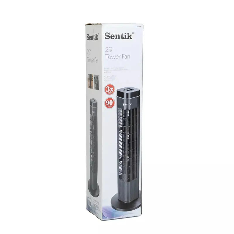 Ventilateur colonne Sentik – Tour oscillante silencieuse avec 3 vitesses réglables pour maison et bureau