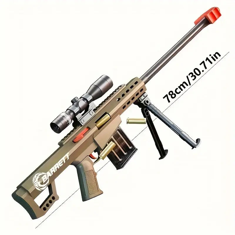 Fusil Sniper Jouet Barrett 76.2cm avec Lunette et Trépied – Jeu de Tir Réaliste pour Enfants et Adolescents