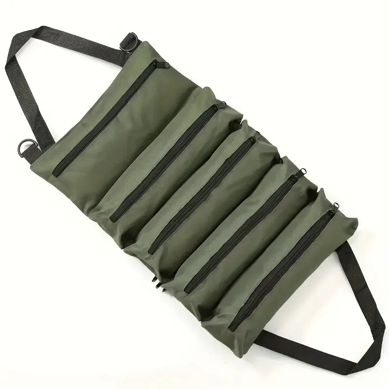 Trousse de Rangement en Rouleau avec Poches Zippées – Sac Organisateur Portable pour Outils et Accessoires – Collection Boîtes à Outils et Accessoires