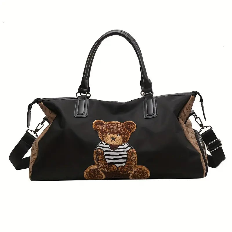 Sac de Voyage Cabine Original avec Motif Ours ou Chat – Sac Week-End Grande Capacité en Nylon Résistant