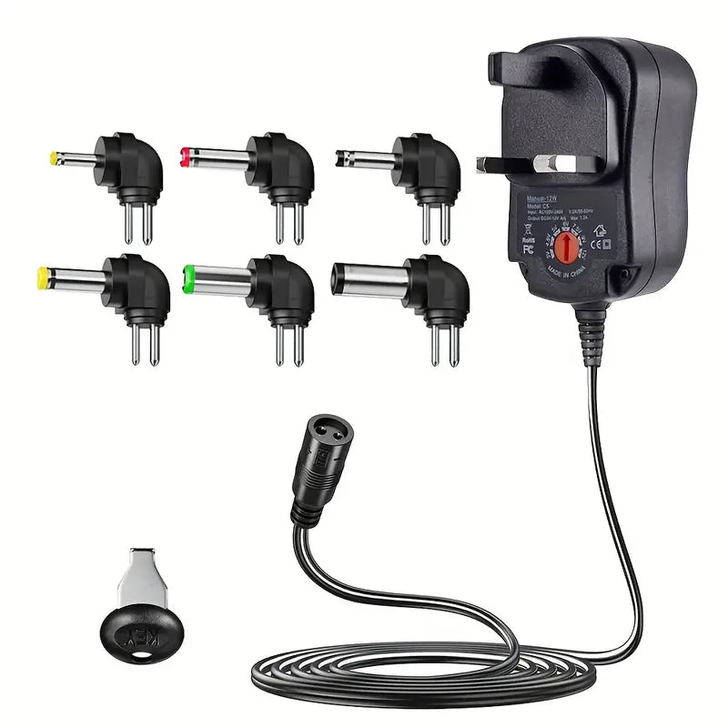 Adaptateur Secteur Universel 3-12V – Chargeur Alimentation AC/DC avec Embouts Multiples et Tension Réglable