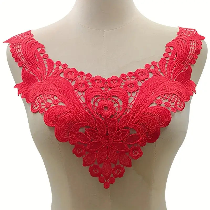 Faux col femme dentelle florale grise – Col amovible chic pour chemisiers, pulls et robes élégantes