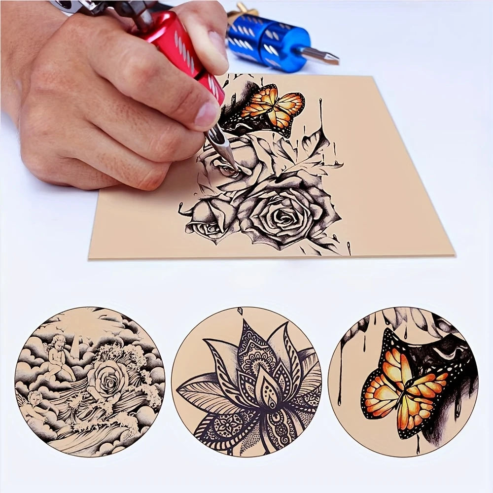 Peau Synthétique pour Entraînement Tatouage – 5/10 Feuilles Souples Double Face pour Pratique Réaliste