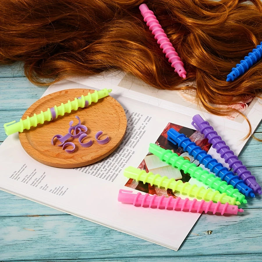 Bigoudis Spirales Magiques Sans Chaleur – Lot de 20 Curlers Colorés pour Boucles Définies Facilement