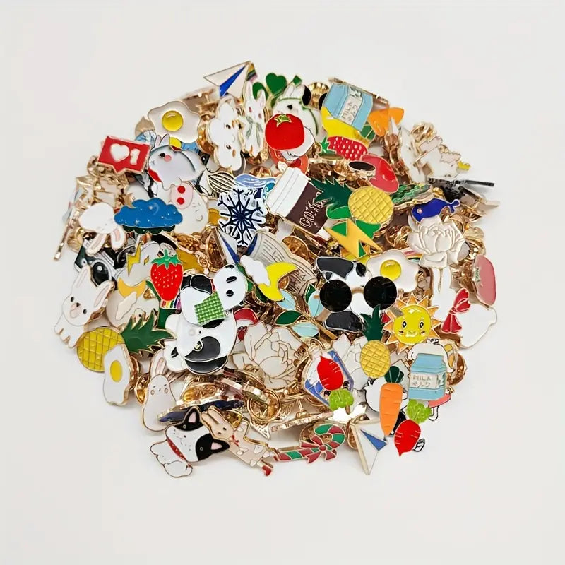 Lot de Broches Enfant Colorées – Boutons Fantaisie Animaux, Fruits et Objets Ludiques