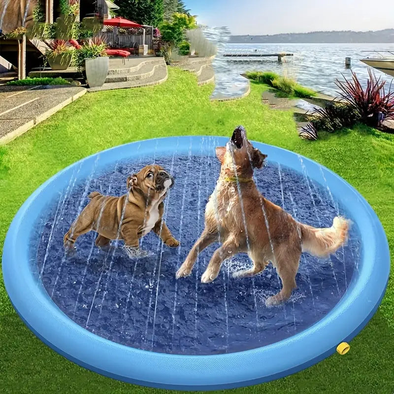 Tapis de Jeu d’Eau pour Enfants Fontaine Splash Gonflable Extérieure, Idéal Jardin & Été