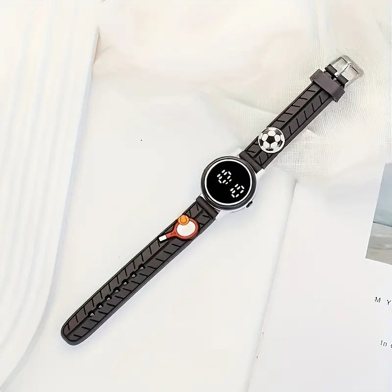 Montre Digitale Enfant Garçon Noir et Blanc – Affichage LED, Bracelet Ludique et Confortable