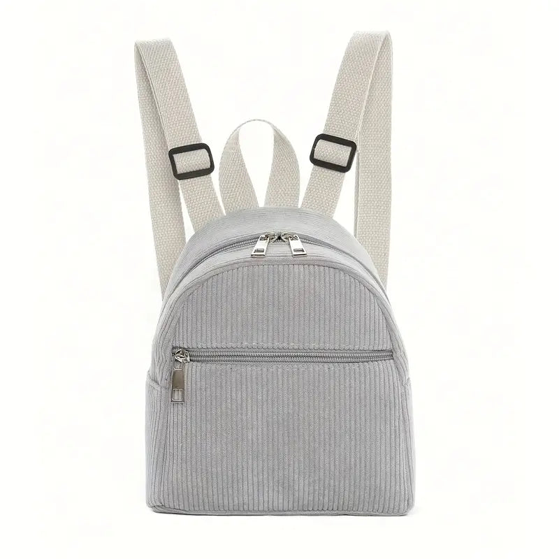 Sac à dos enfant en tissu côtelé beige – Petit sac léger et pratique pour école et sorties