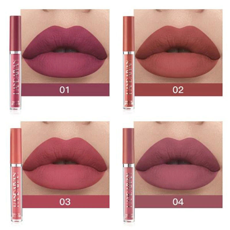 Coffret 6 Rouges à Lèvres Liquides Mat – Teintes Nude & Rosées Longue Tenue