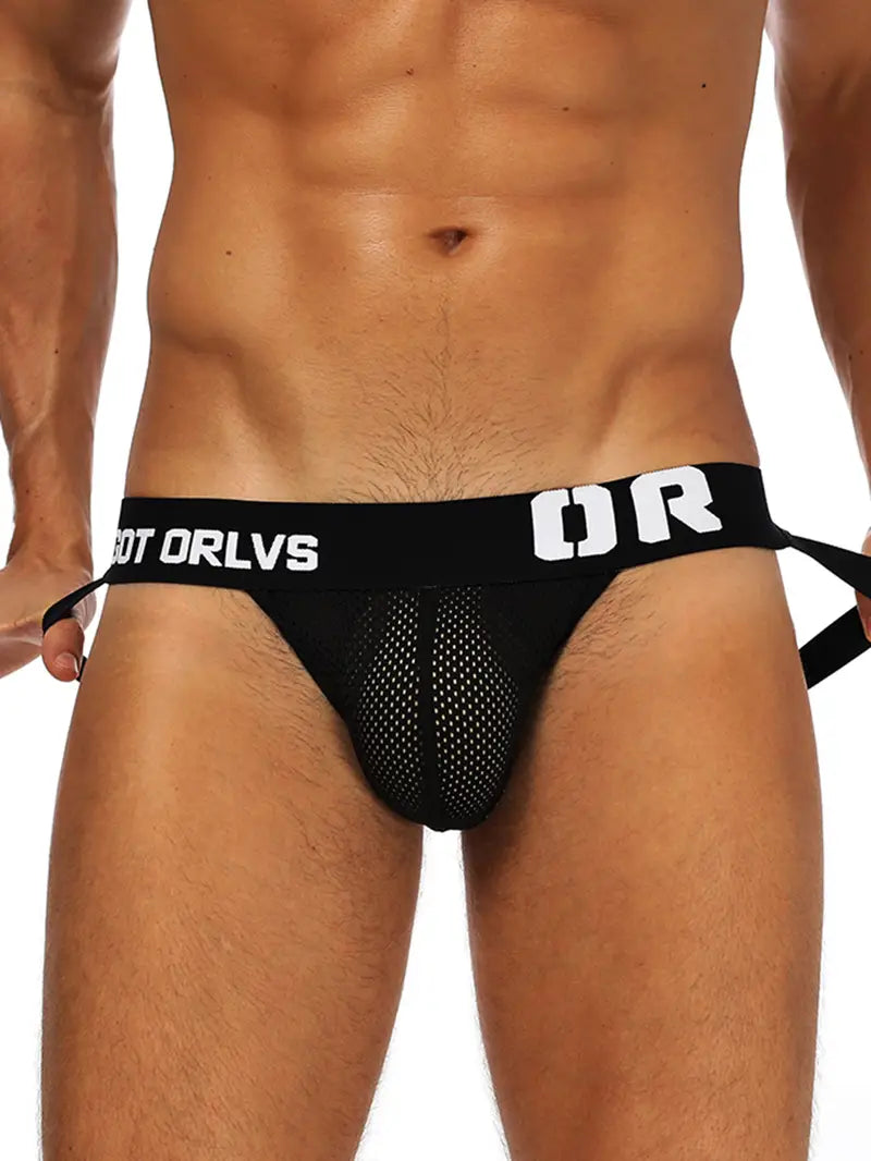 Jockstrap sexy homme – Slip échancré en maille respirante noire, Confort et séduction sportive