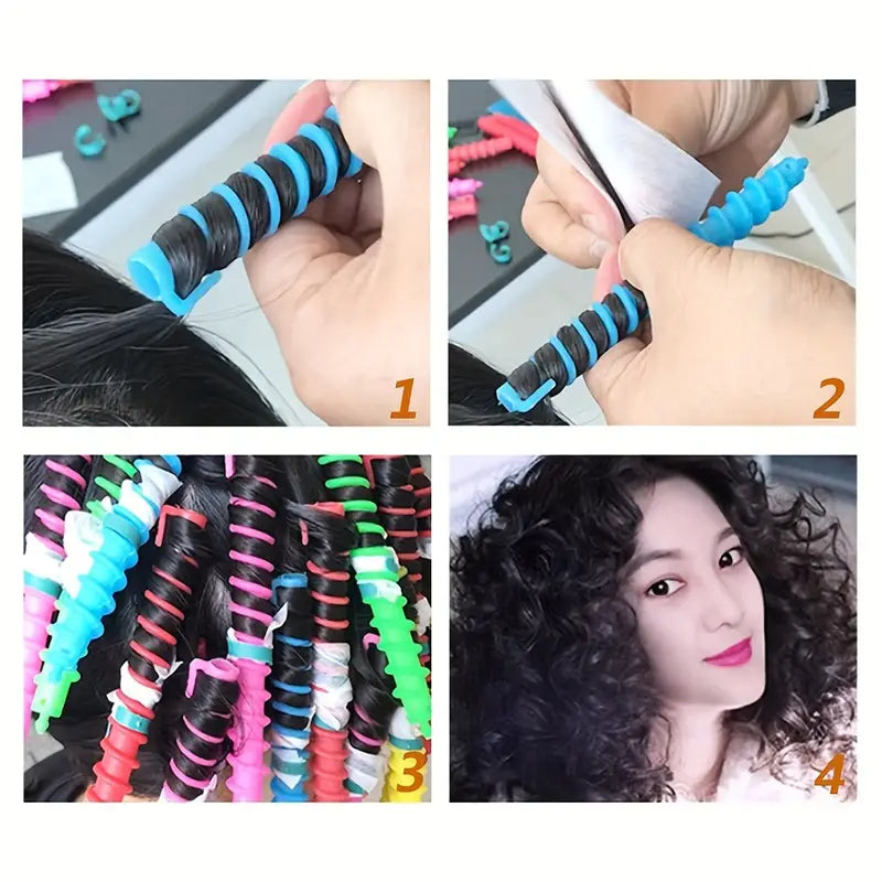 Bigoudis Spirales Sans Chaleur – Lot de 18 Curlformers pour Boucles Définies et Naturelles – Faciles à Utiliser sur Cheveux Longs ou Mi-longs