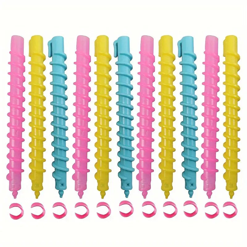 Bigoudis Spirales Sans Chaleur – Lot de 18 Curlformers pour Boucles Définies et Naturelles – Faciles à Utiliser sur Cheveux Longs ou Mi-longs