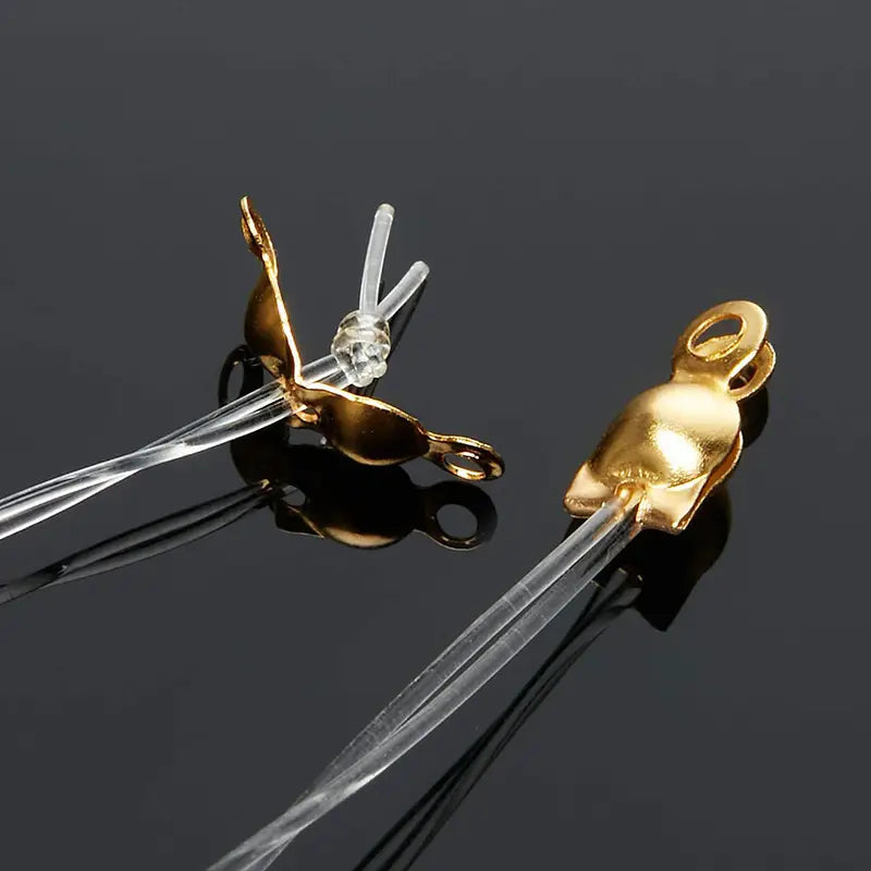 Embouts Cache-Nœuds Dorés avec Anneau – Accessoires de Finition pour Colliers et Bracelets DIY