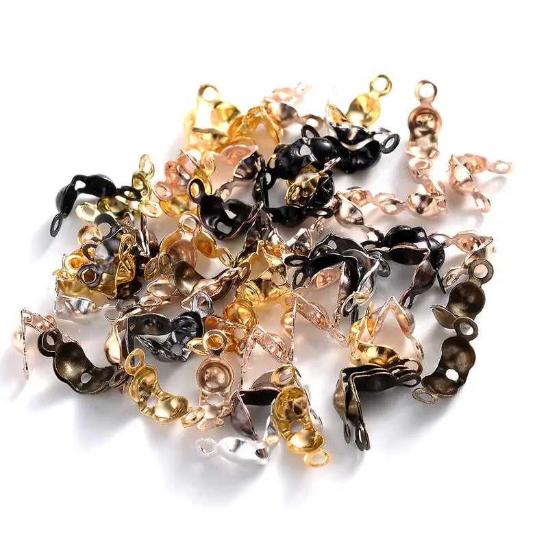 Embouts Cache-Nœuds Dorés avec Anneau – Accessoires de Finition pour Colliers et Bracelets DIY
