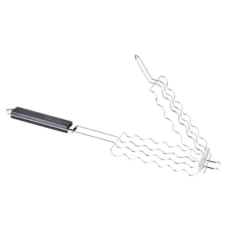 Grille barbecue inox pour saucisses – Accessoire de cuisson portable idéal camping et pique-nique