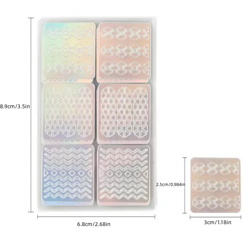 Stickers Pochoirs Ongles Autocollants – 12/24 Feuilles Motifs Géométriques et Fantaisie pour Nail Art DIY Facile