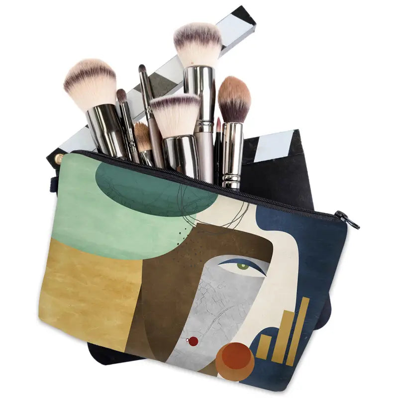 Trousse de maquillage design artistique Pochette cosmétique originale et élégante