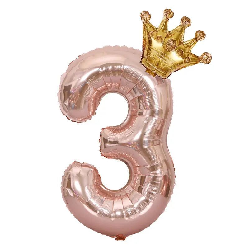 Ballon Chiffre Géant 3 Rose Gold – Décoration Anniversaire Enfant, Mariage & Fête Élégante