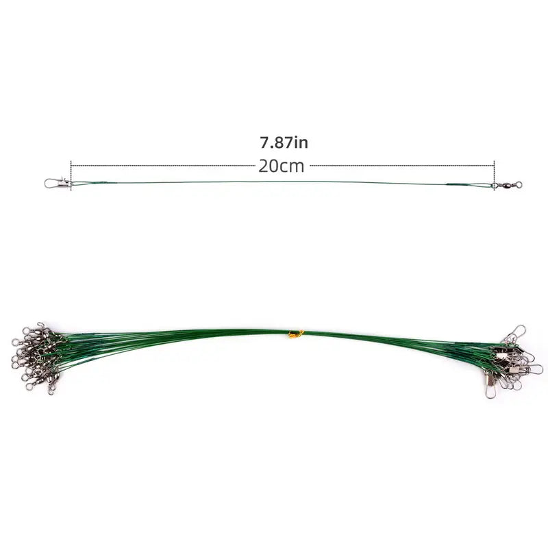 Bas de ligne acier 30 cm avec émerillon – Accessoire résistant anti-morsure pour pêche carnassie