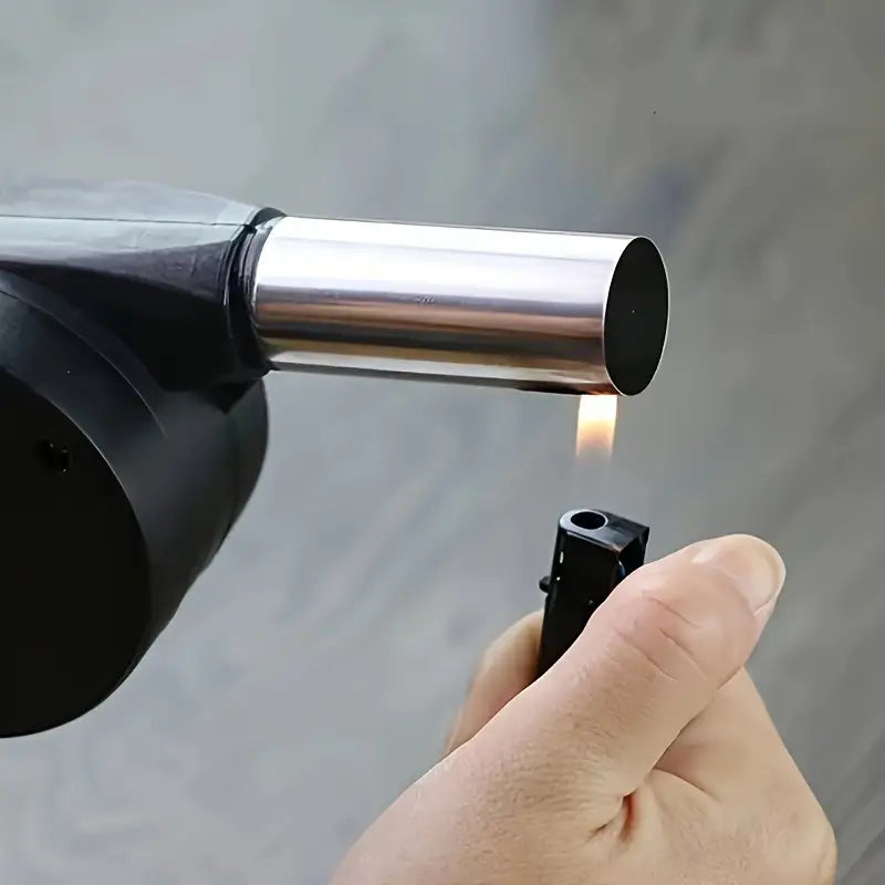 Souffleur à Charbon Manuel pour Barbecue – Ventilateur à Manivelle pour Allumage Rapide du Feu et du Charbon